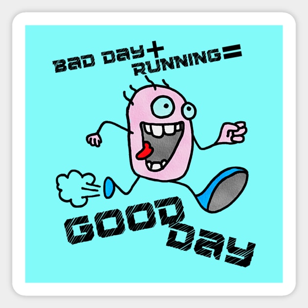Bad Day Plus Running Equals A Good Day 2.0 Sticker by Dreanpitch